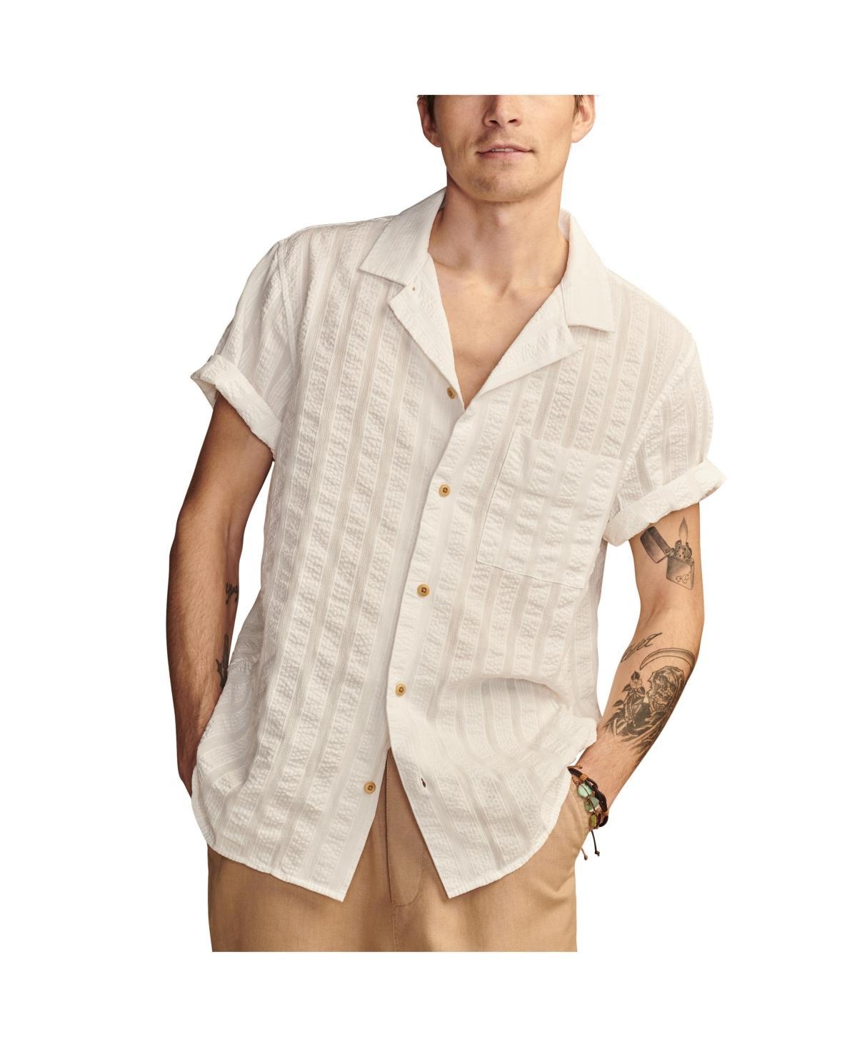 Lucky brand Mens solid seersucker short sleeve shirt Product Image