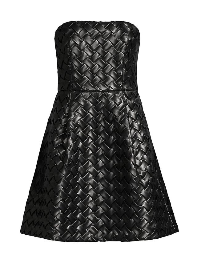 Womens Weaved Pleather Mini Dress Product Image