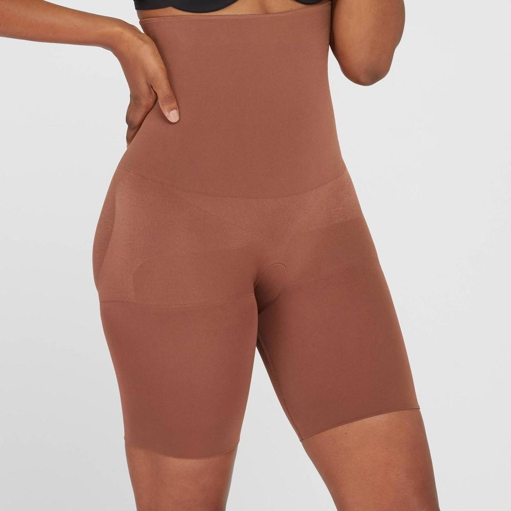 ASSETS by SPANX Womens Remarkable Results High-Waist Mid-Thigh Midtone - Chestnut Brown XL Product Image