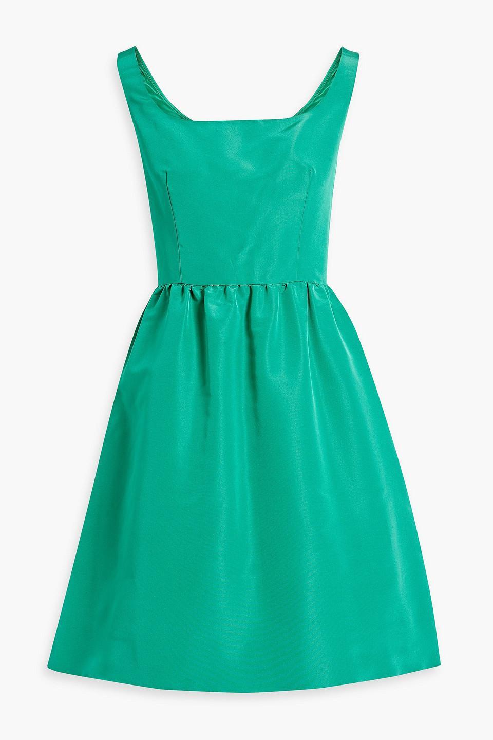 Flared Silk-faille Dress In Jade Product Image