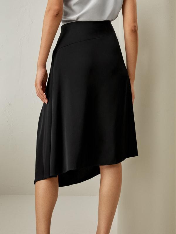 Versatile Asymmetrical Silk Skirt Product Image