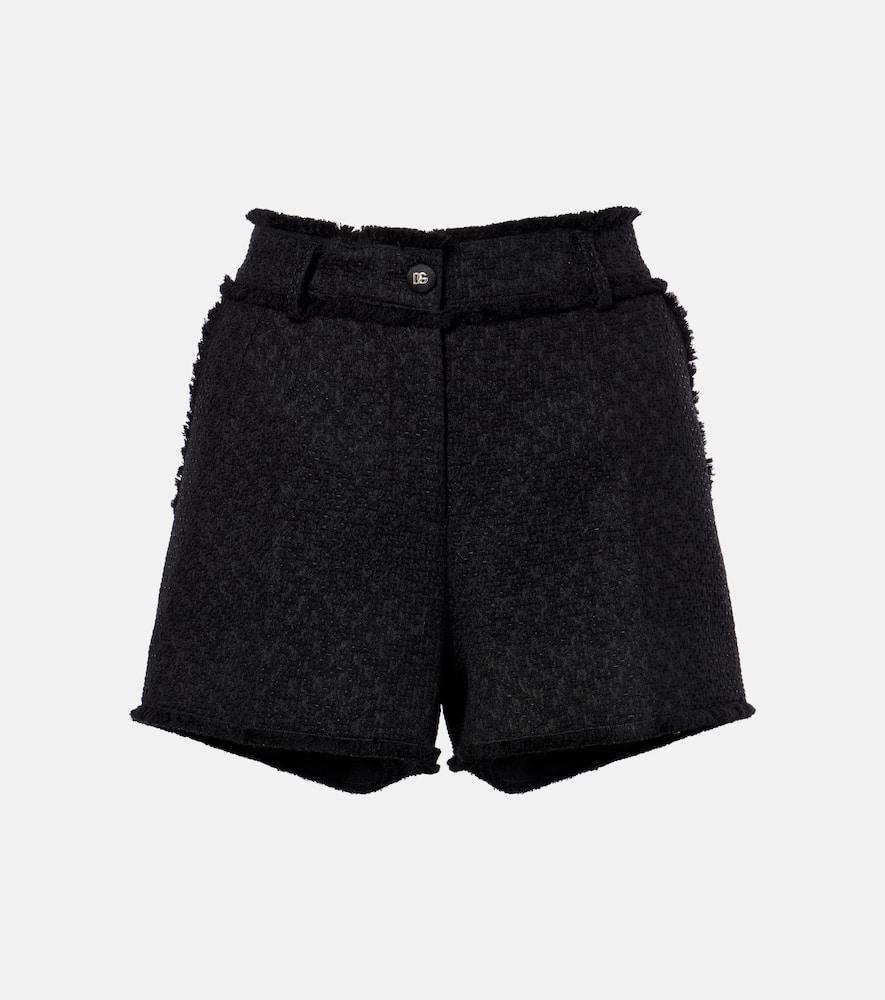 Wool-blend Tweed Shorts In Black Product Image