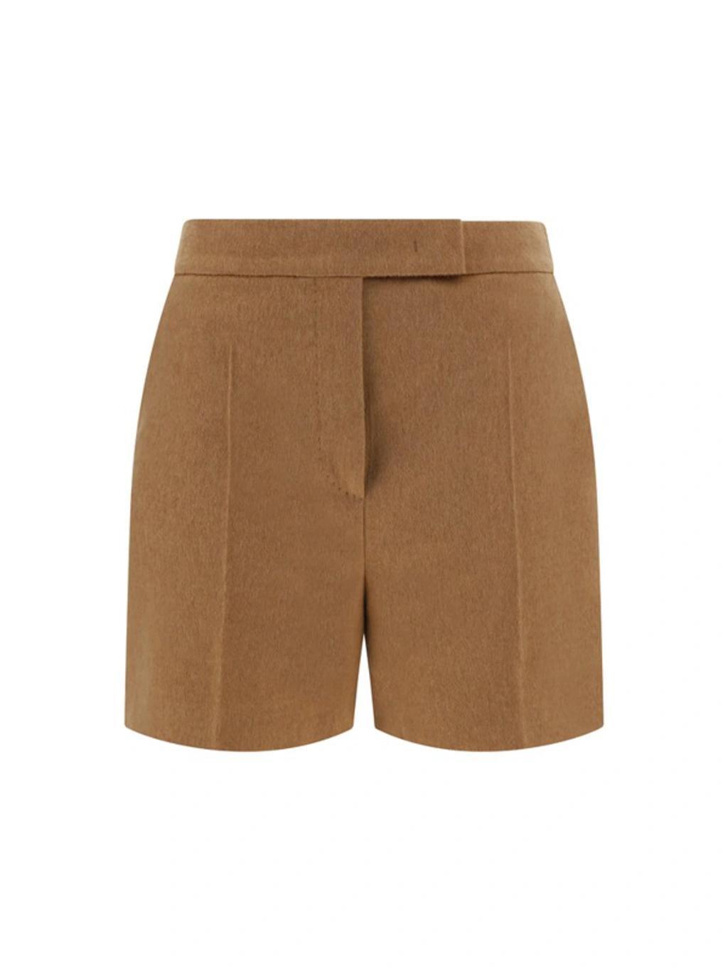 Amato Tailored Wool Blend Shorts In Brown Product Image