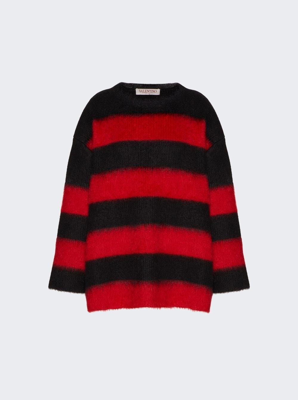 VALENTINO Stripe-pattern Mohair-blend Jumper Product Image