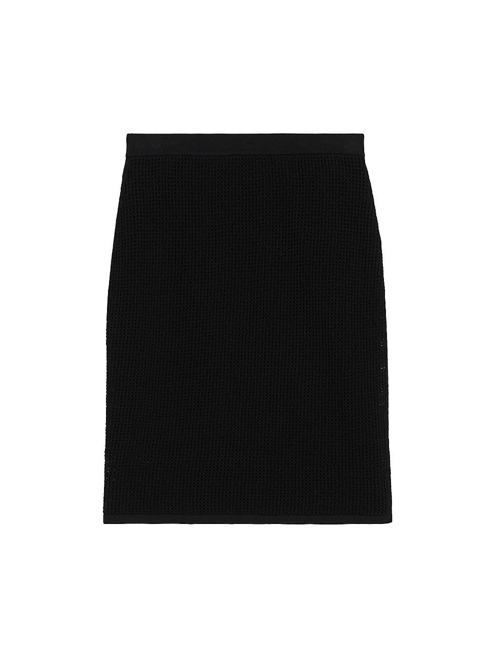 Womens Compact Crepe Pointelle Knit Skirt product image