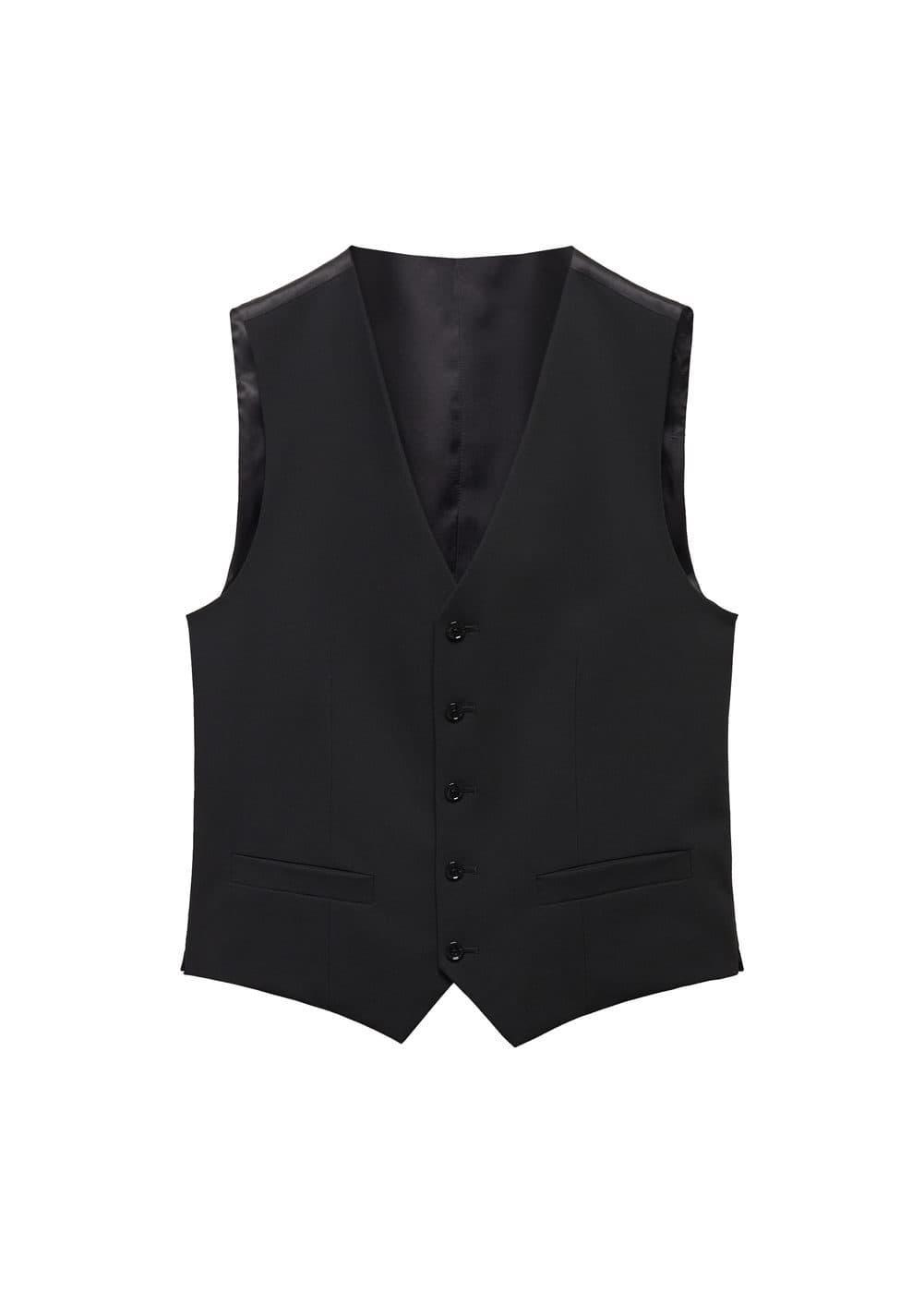 MANGO MAN - Super slim-fit stretch fabric suit vest blackMen Product Image