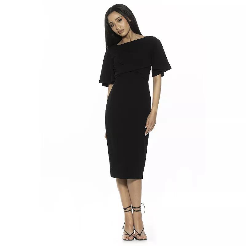 Womens ALEXIA ADMOR Ariah Draped Bodice Flutter Sleeve Sheath Dress Product Image