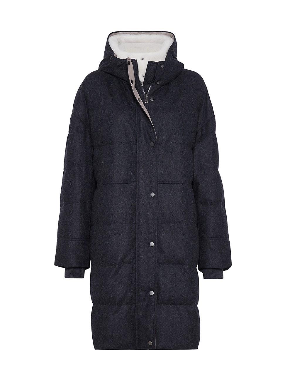 Womens Virgin Wool Flannel Down Parka Product Image