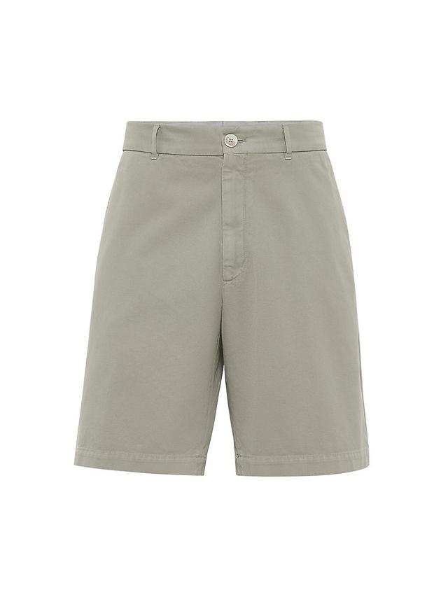 Mens Bermuda Shorts in Twisted Cotton Gabardine Product Image