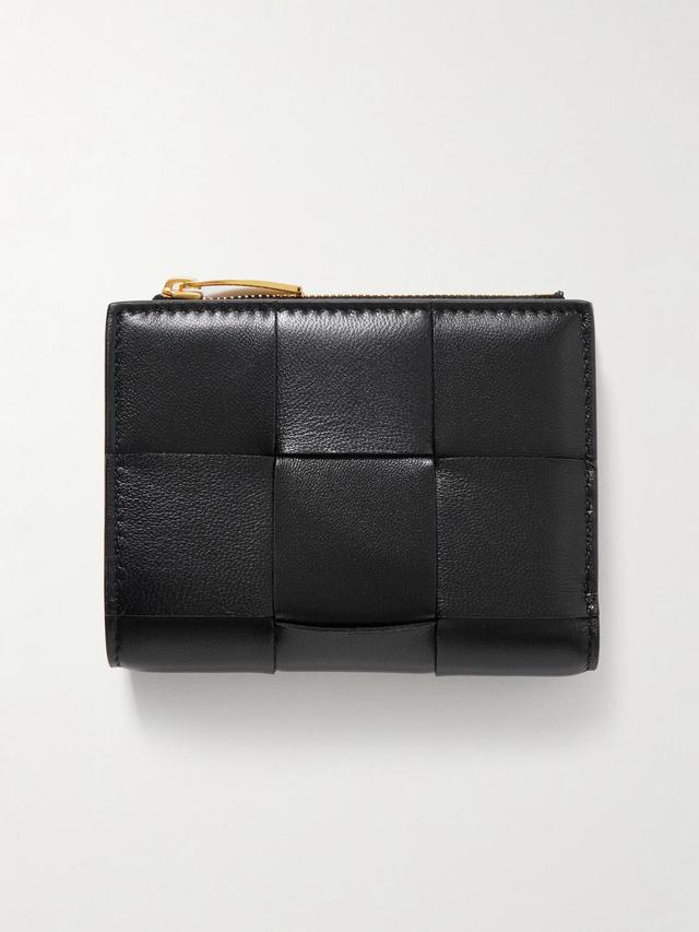 BOTTEGA VENETA Cassette Intrecciato Leather Wallet In Black Product Image