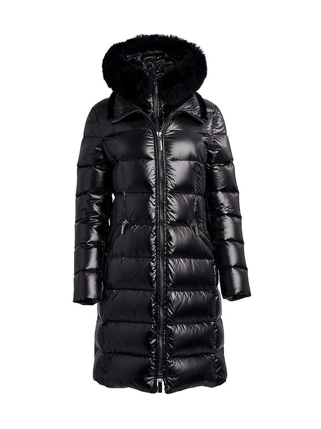 Womens Kat Shearling-Trimmed Puffer Coat Product Image