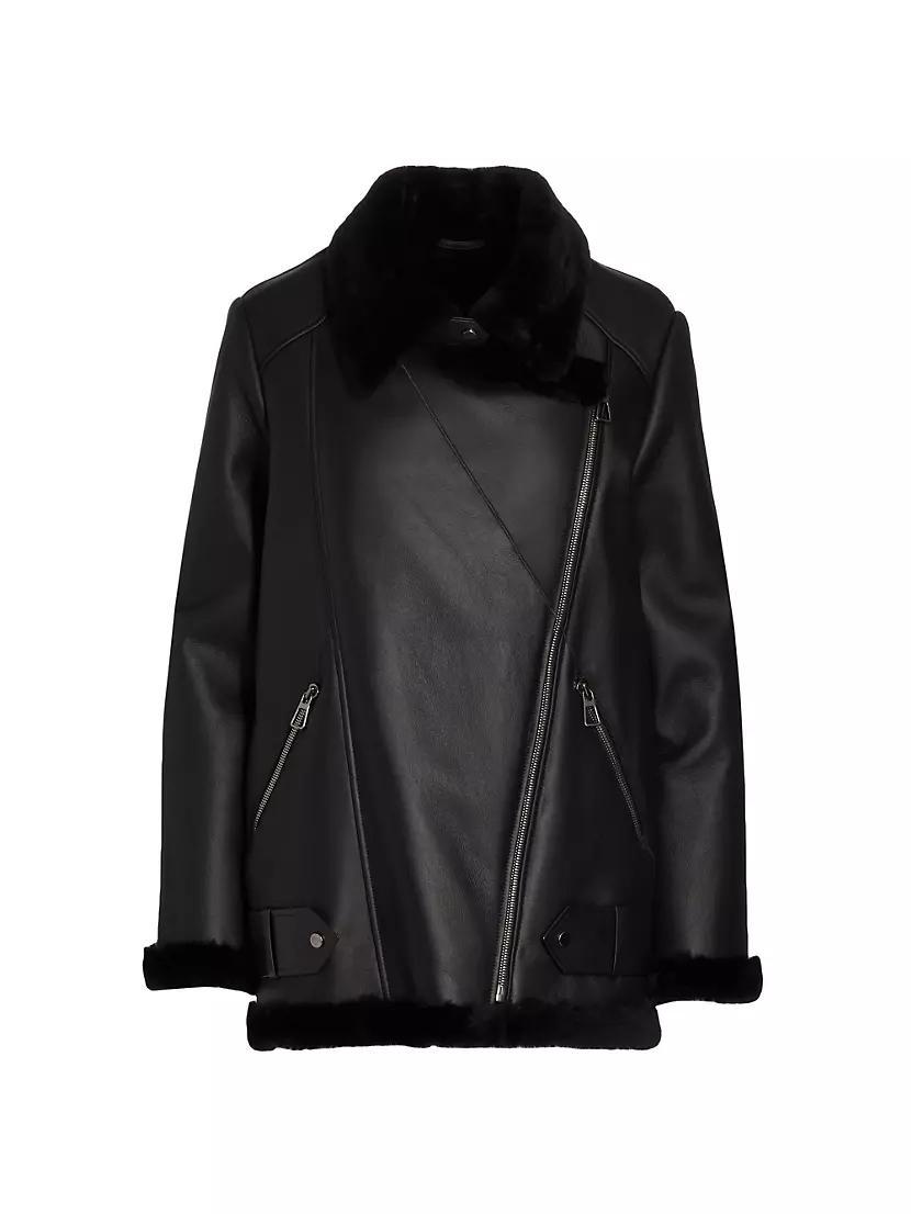 Shearling Lamb & Nappa Leather Moto Jacket product image