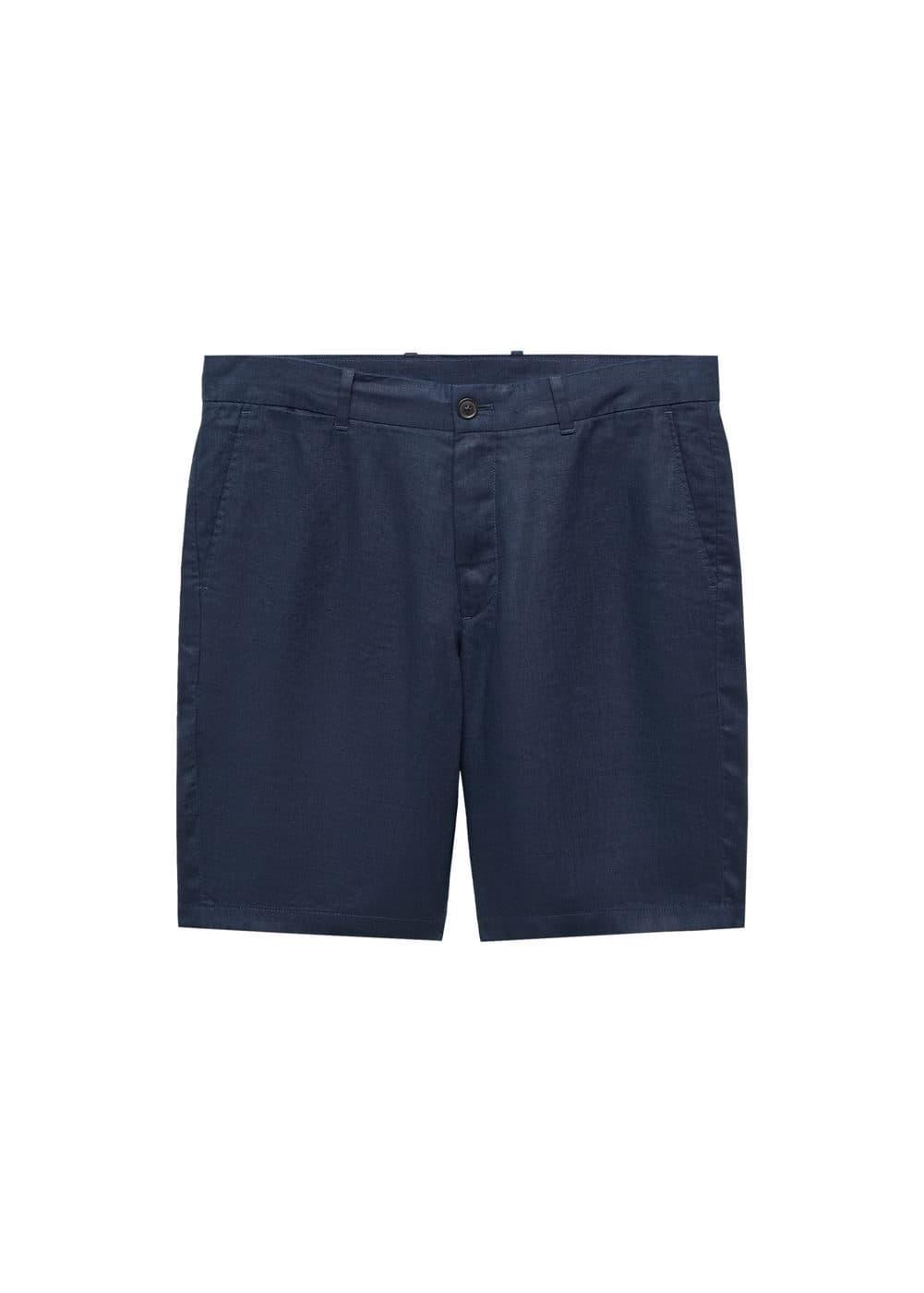 MANGO MAN - 100% linen shorts navyMen Product Image