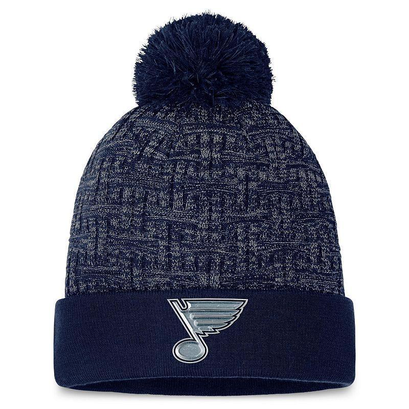 Womens Fanatics Branded St. Louis Blues Authentic Pro Road Cuffed Knit Hat with Pom Product Image