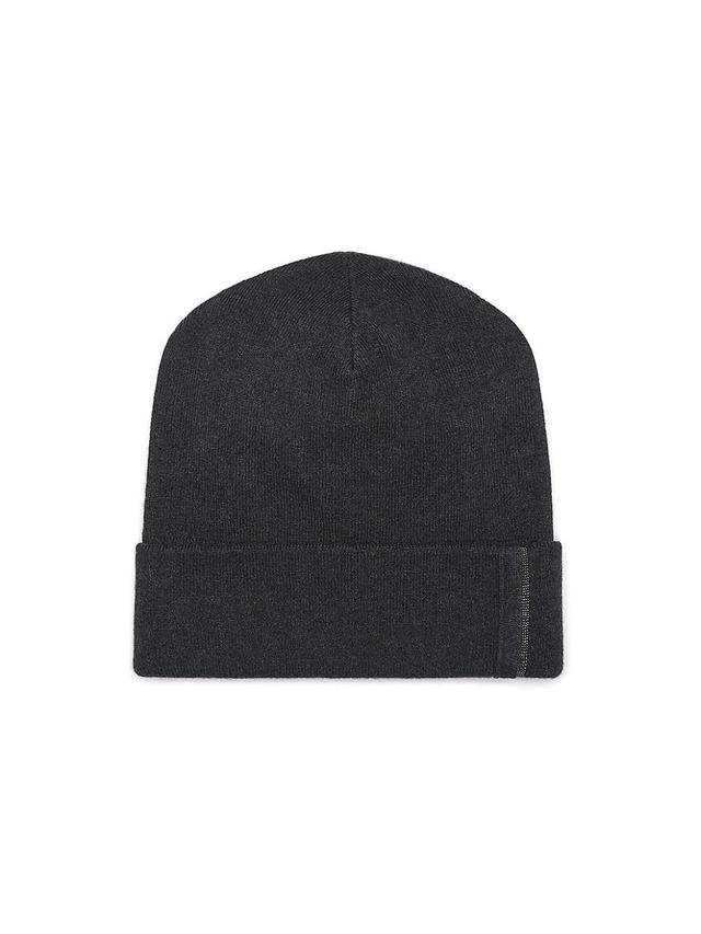 Womens Cashmere Rib Knit Beanie with Monili Product Image