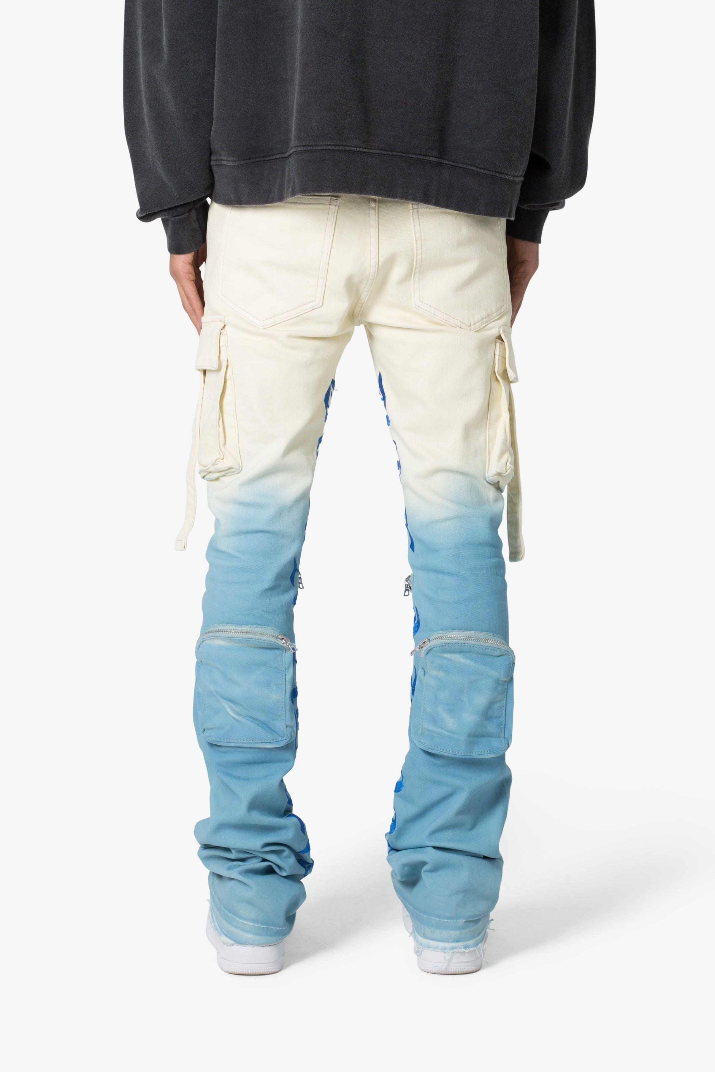 X634 Cargo Skinny Stacked Denim - Blue/White Product Image