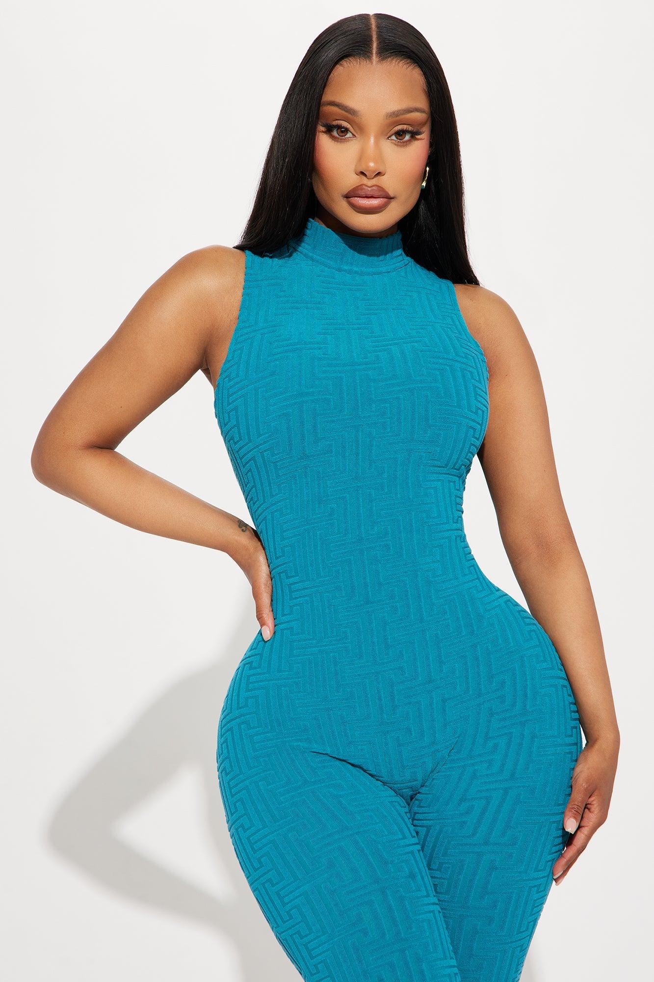 So Wavy Jumpsuit  - Teal Product Image