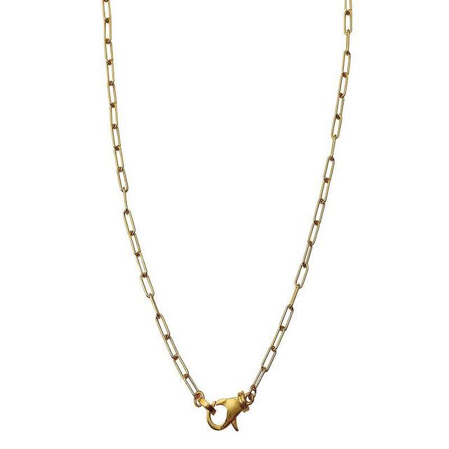 Adornia 14k Gold Plated Lock Paper Clip Chain Necklace, Womens Gold Tone Product Image