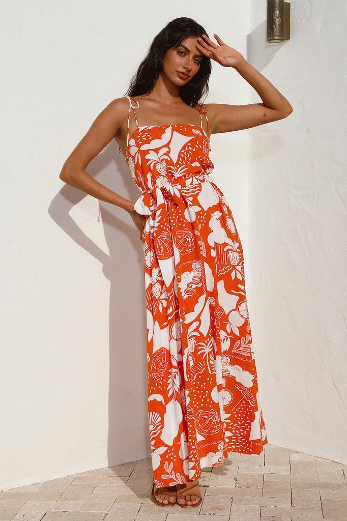 Star Gazing Maxi Dress Orange Product Image