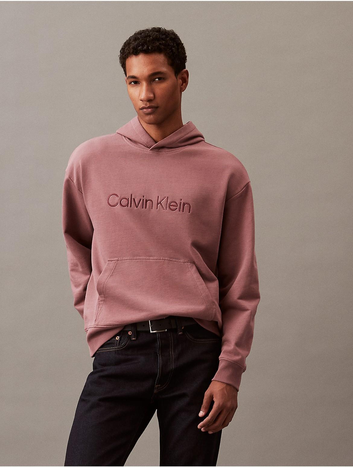 Calvin Klein Mens Relaxed Fit Standard Logo Hoodie - Pink - L Product Image