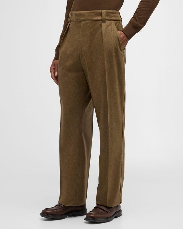 Mens Reinga Pleated Wool-Cashmere Trousers Product Image