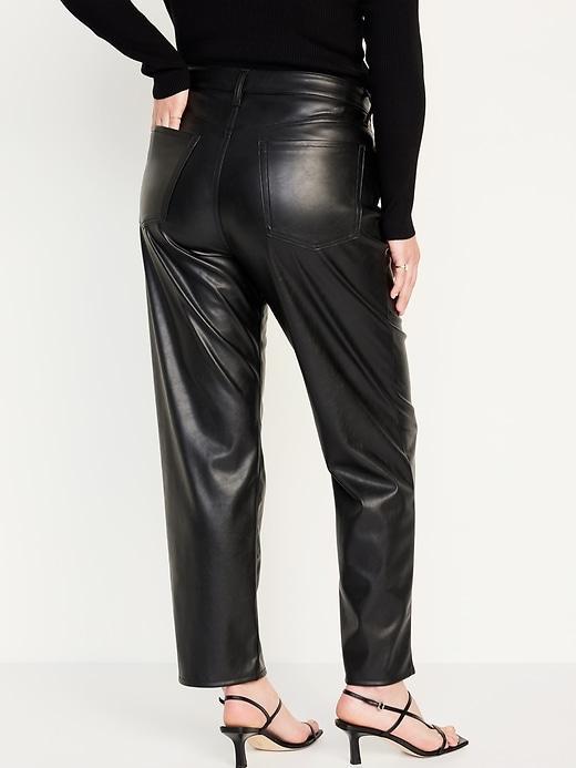 High-Waisted OG Loose Faux-Leather Pants Product Image