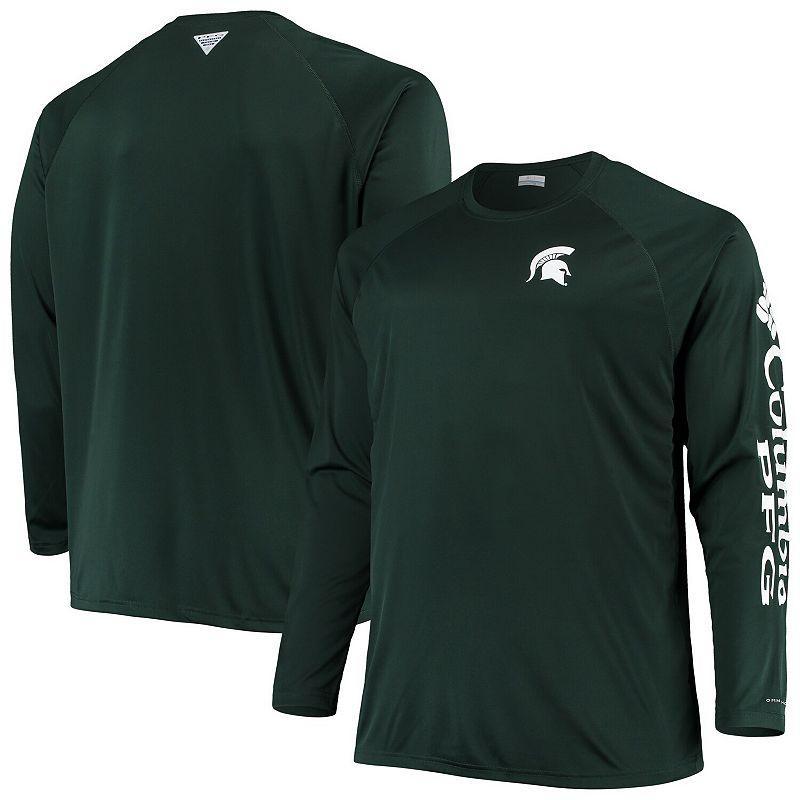 Mens Columbia Michigan State Spartans Big & Tall Terminal Tackle Omni-Shade Long Sleeve Raglan T-Shirt Product Image