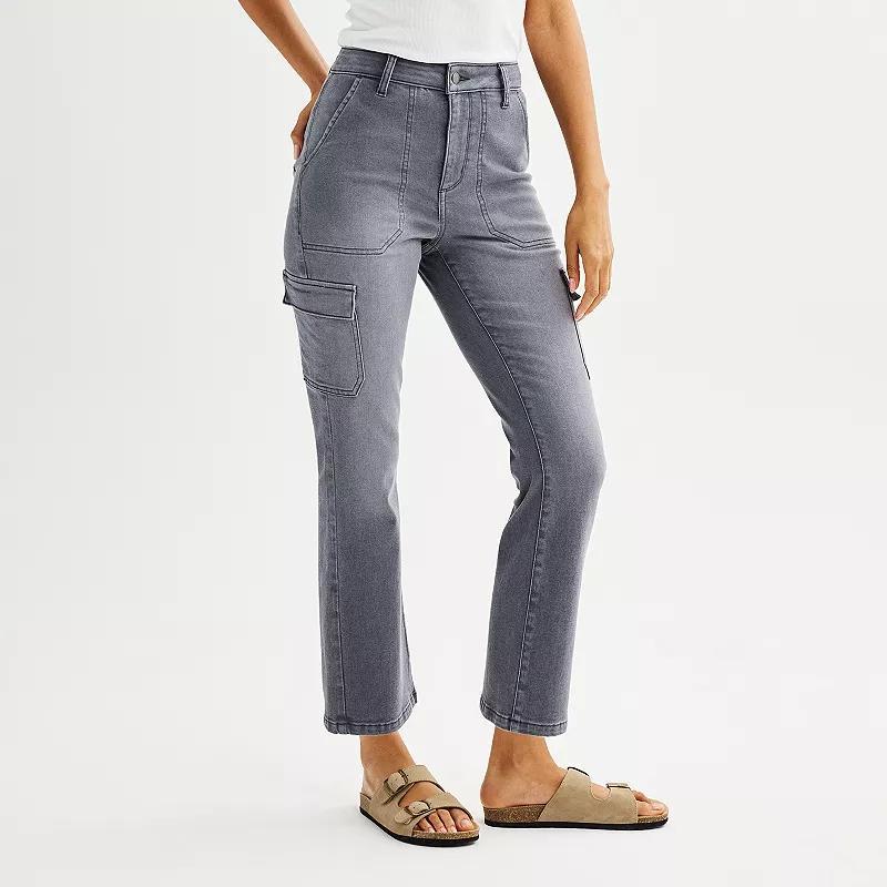 Womens Sonoma Goods For Life Ankle Cargo Flare Pants Product Image