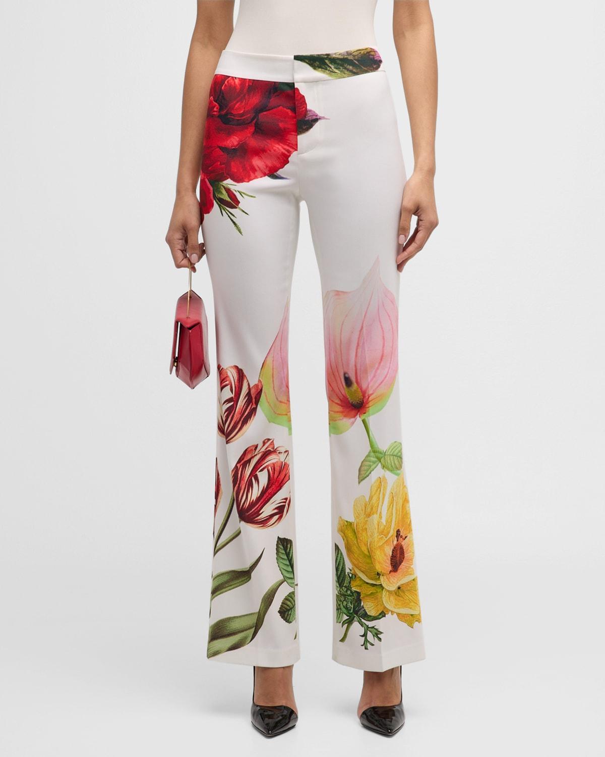 Womens Livi Floral Flared Trousers Product Image