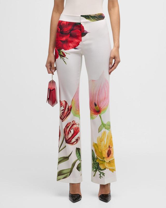 Womens Livi Floral Flared Trousers Product Image