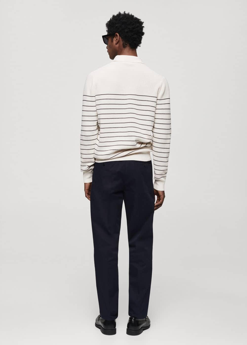 MANGO MAN - Striped knit sweater off whiteMen Product Image