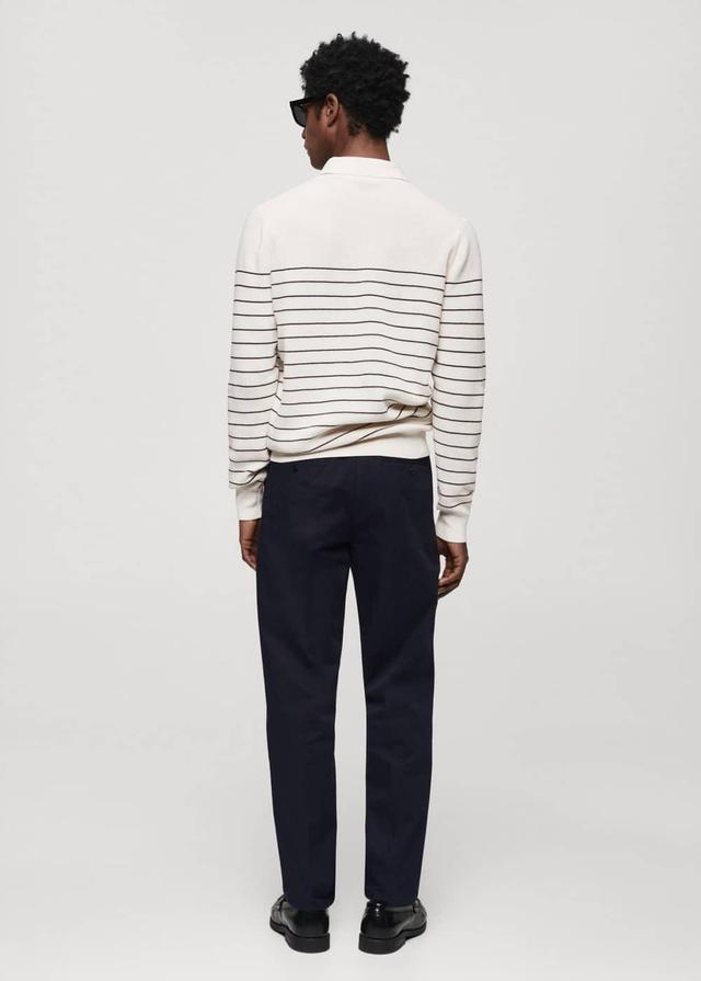 Mango Mens Striped Polo-Style Sweater Product Image