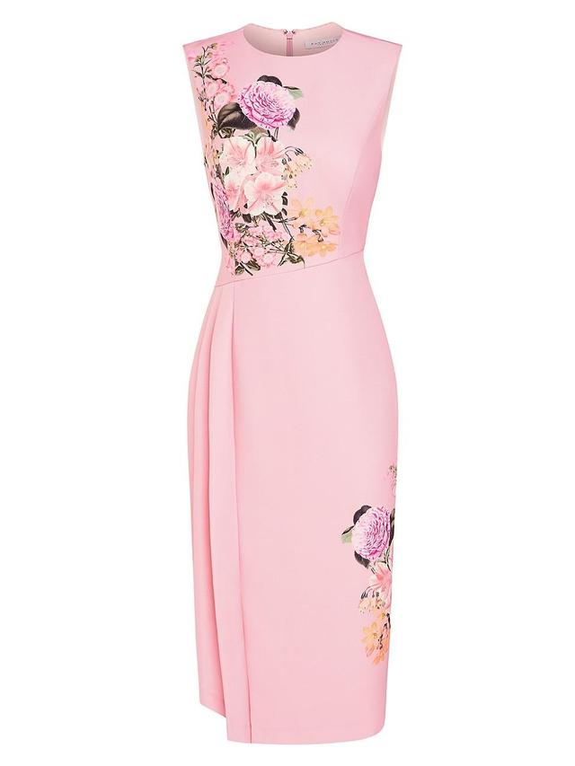 Womens Mabel Draped Floral Midi-Dress Product Image