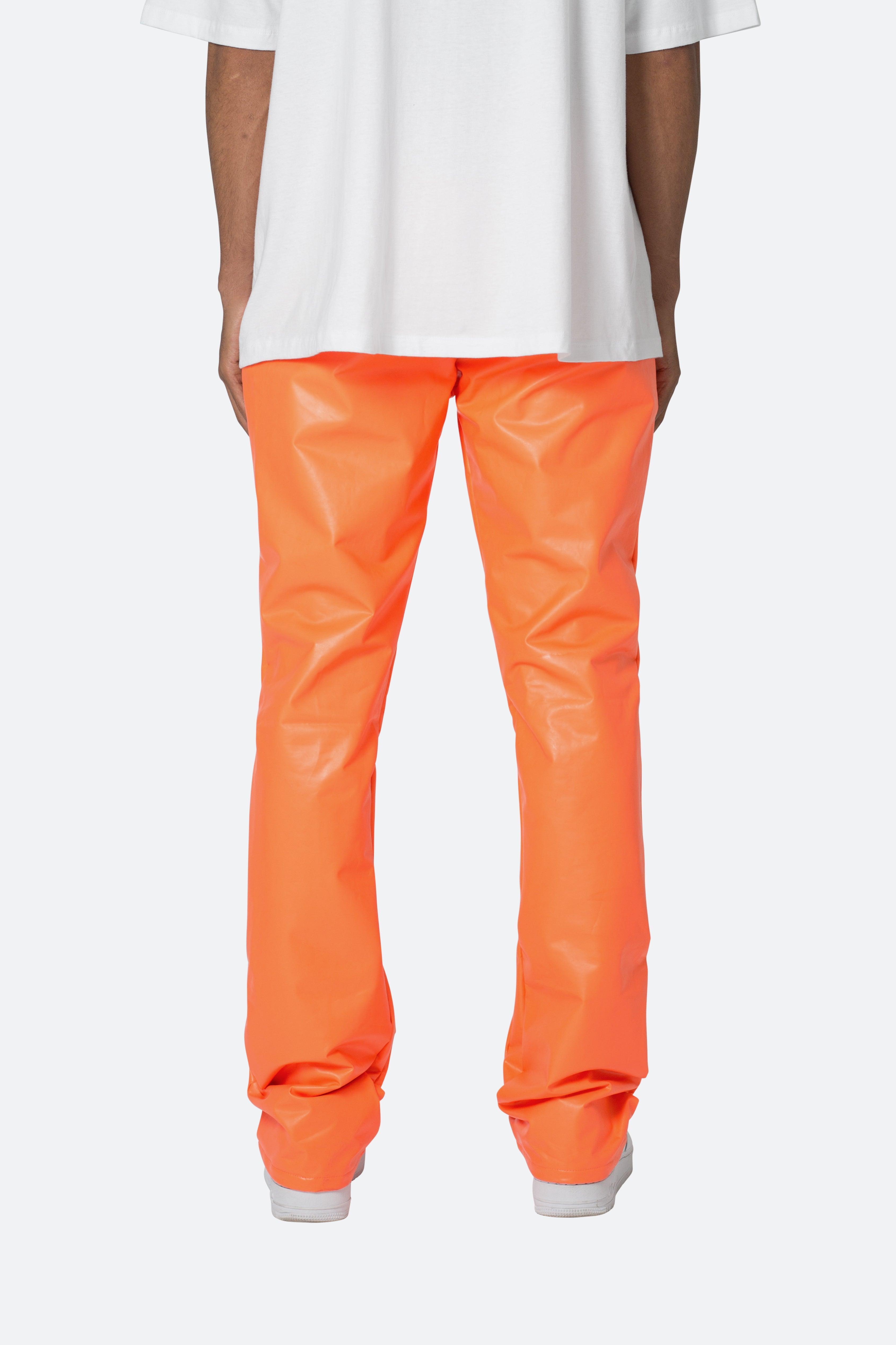 Coated Skinny Flare Sweatpants - Orange Product Image