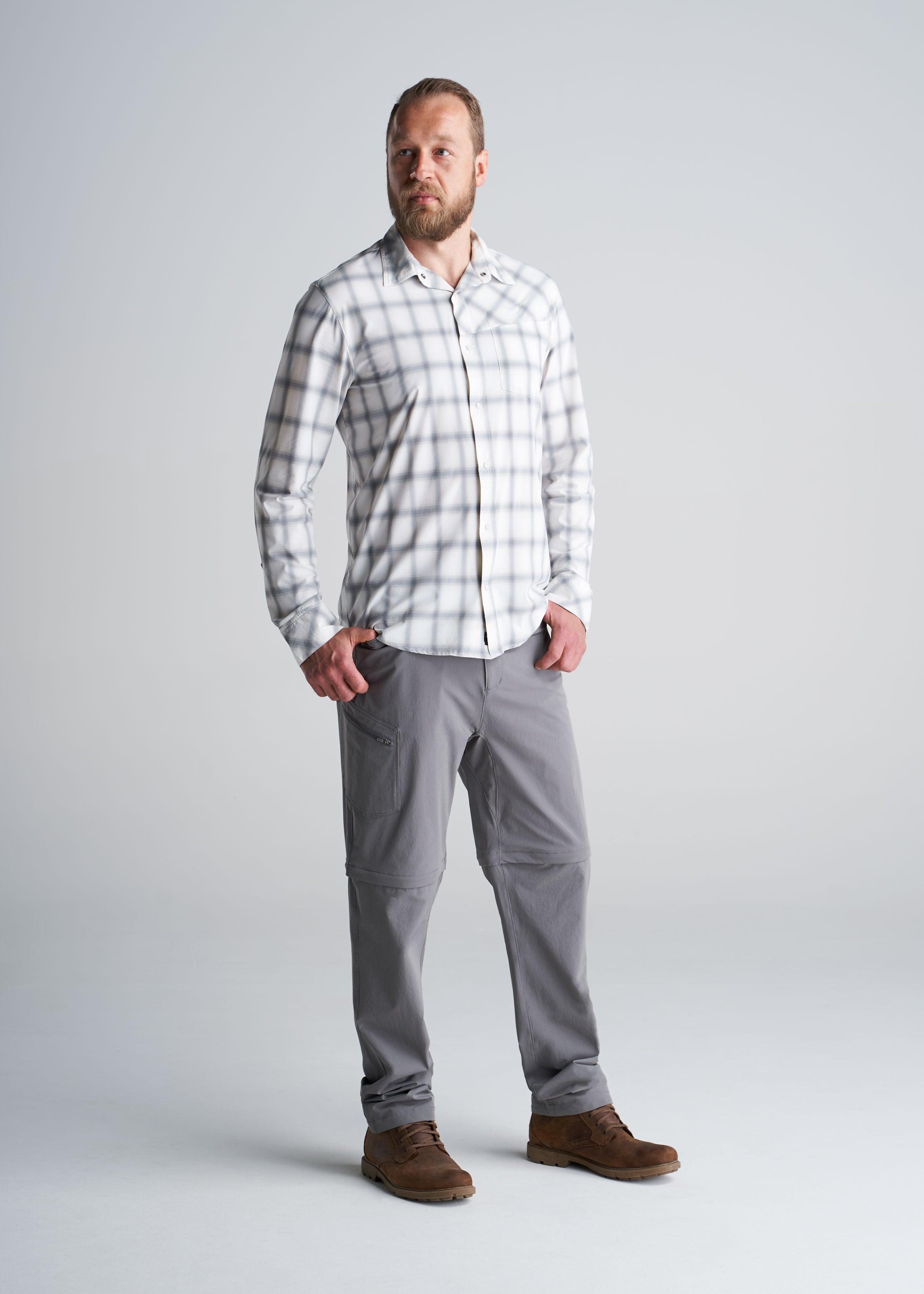 Tall Men's Ultra Lightweight Snap-Front Shirt in Birch Smoke Male Product Image