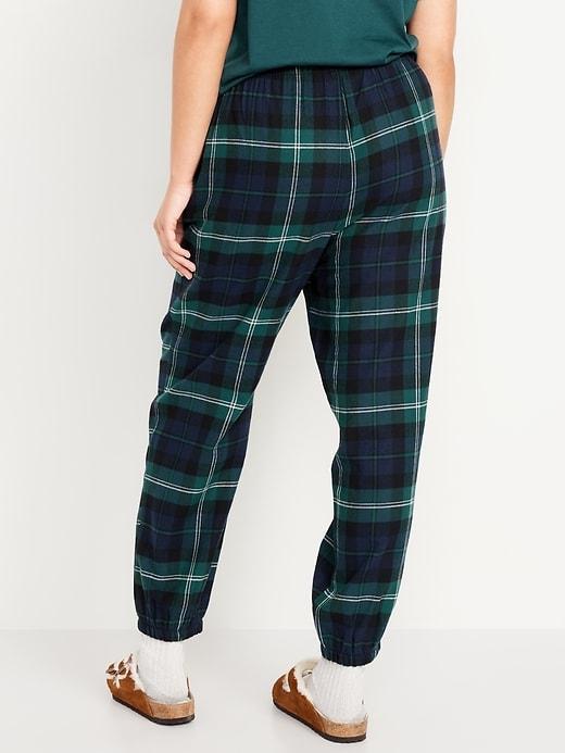 High-Waisted Flannel Pajama Joggers Product Image