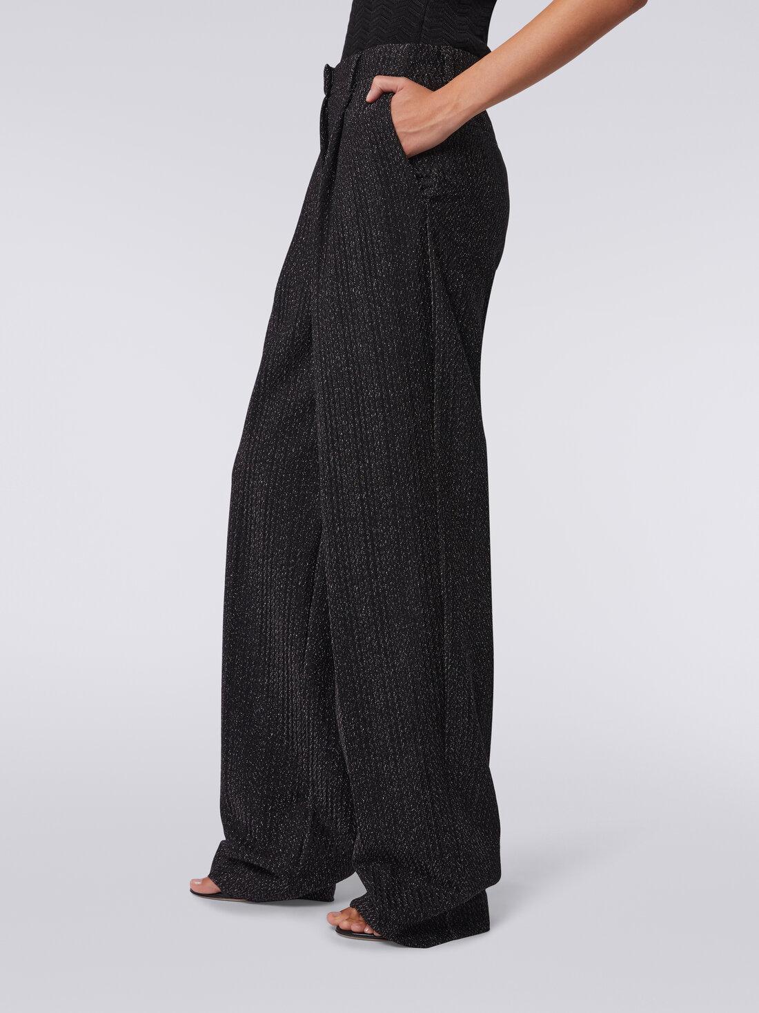 Trousers in lamé viscose blend Black | Missoni Product Image