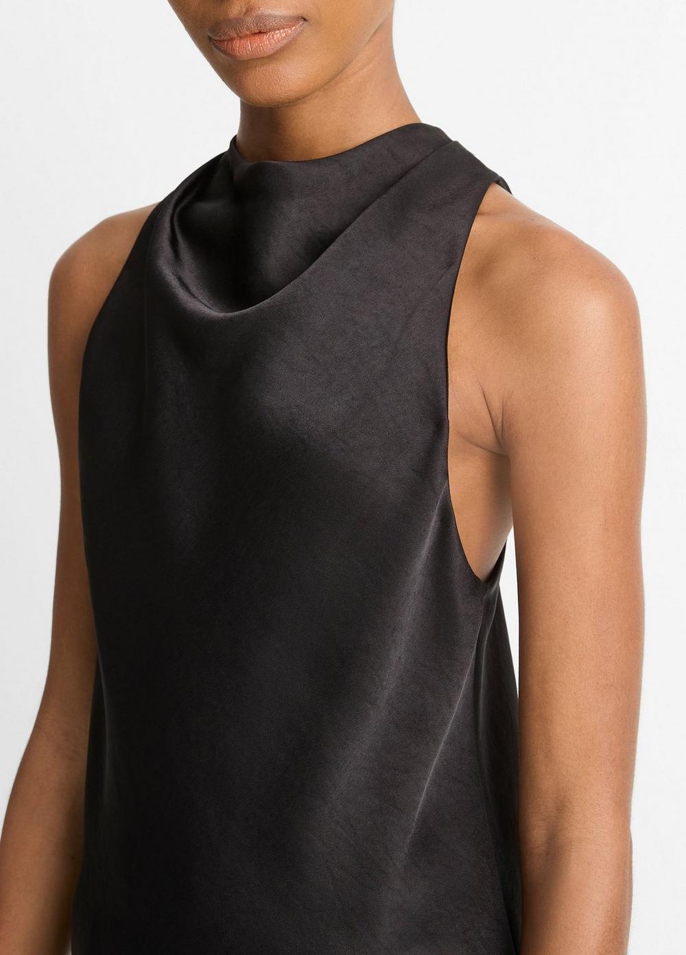 Satin Cowl-Neck Bias Top Product Image