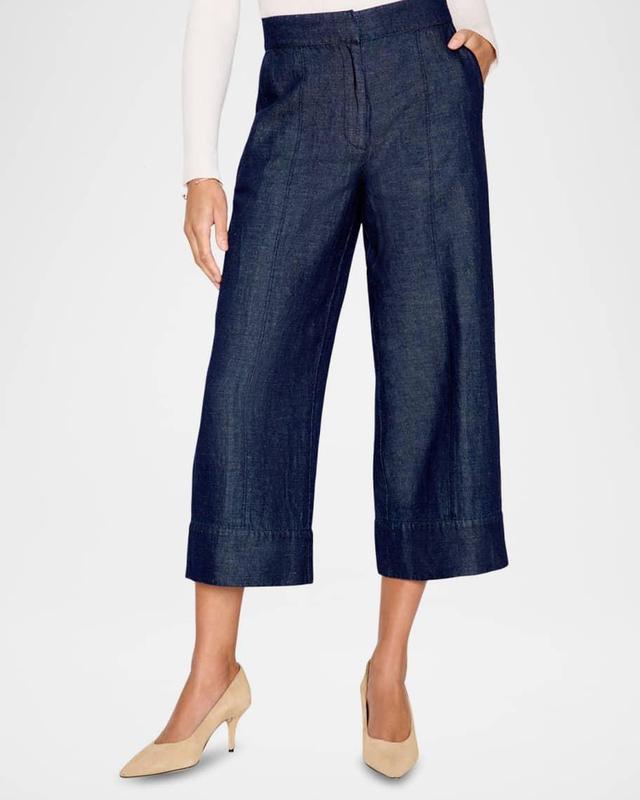 Odele Cropped Straight-Leg Denim Pants Product Image