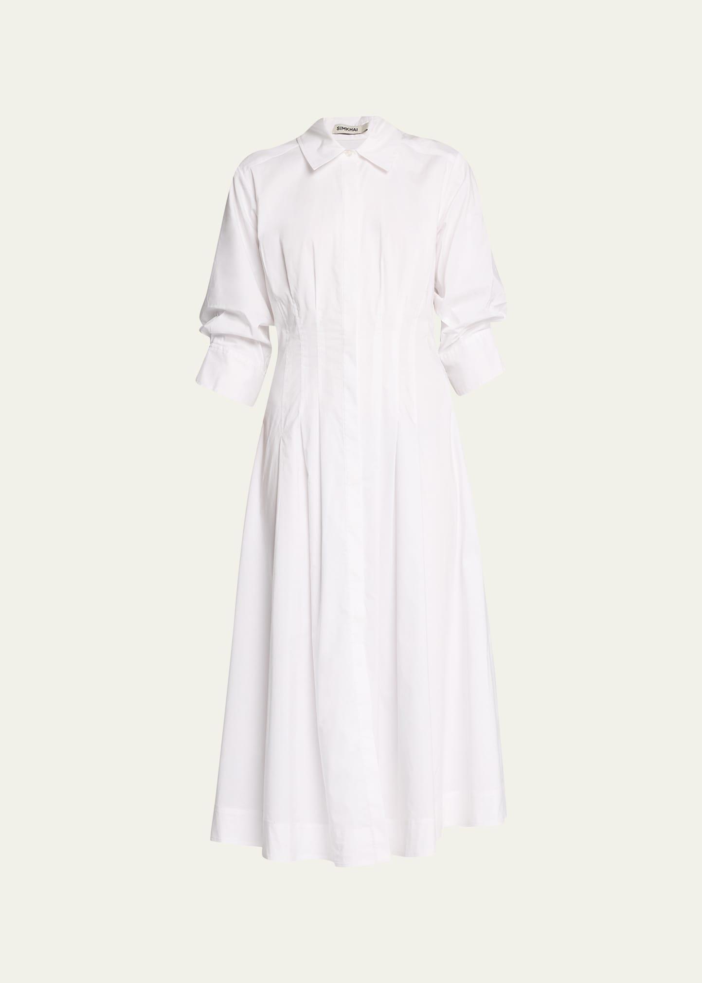 Jazz Core Cotton Poplin Pintuck Midi Dress Product Image