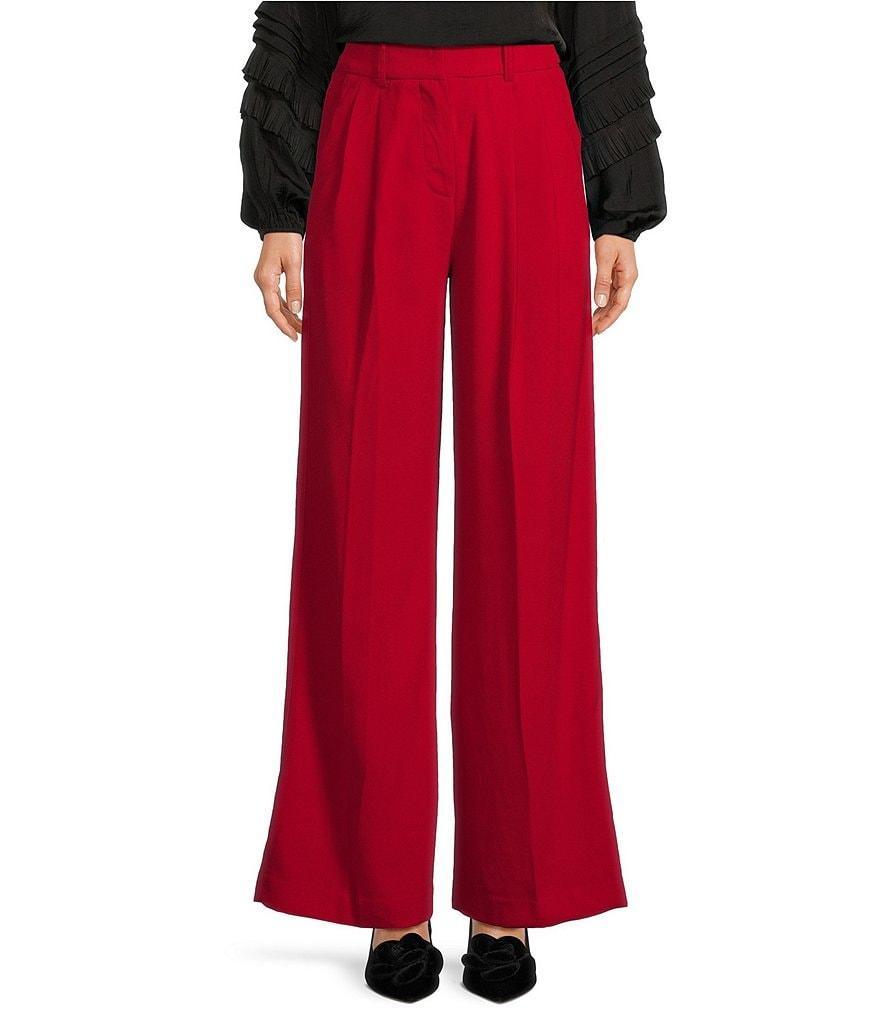 Gibson & Latimer Woven High Rise Pleated Wide Leg Trouser Product Image