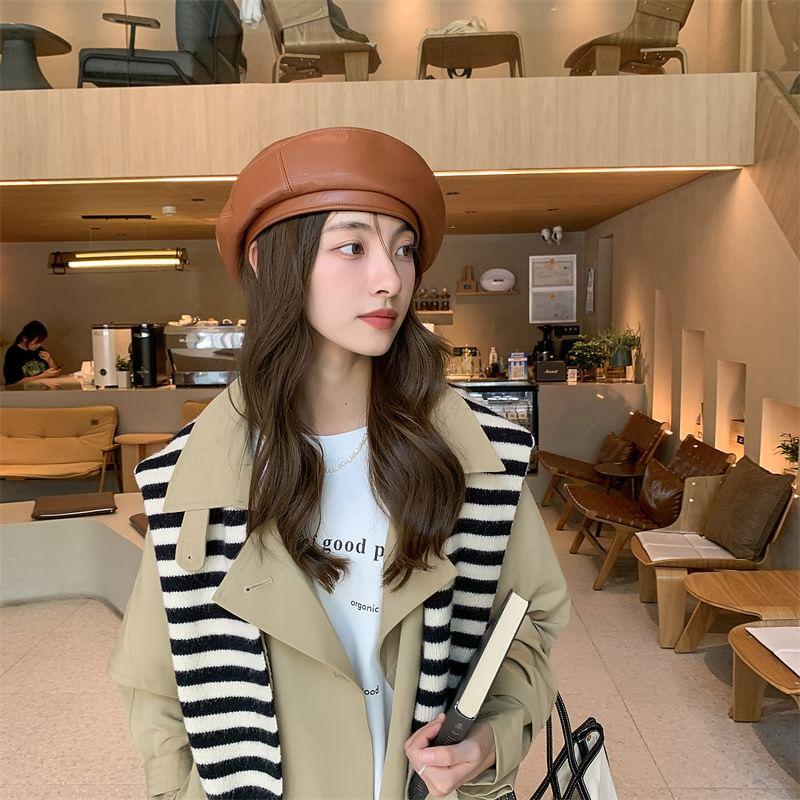 Faux Leather Beret product image