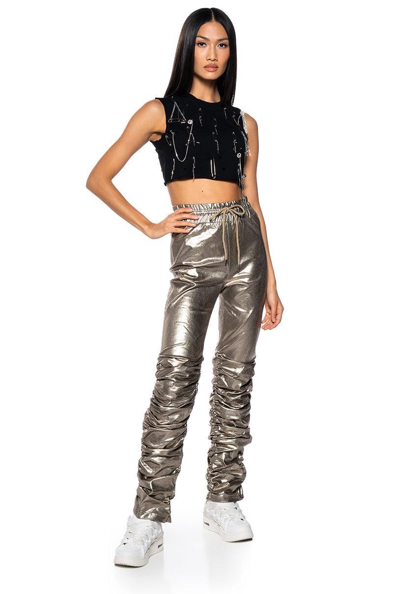 BLINDING LIGHTS PU METALLIC PANT Product Image