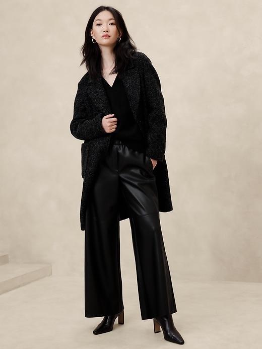 Vegan Leather Wide-Leg Pull-On Pant Product Image