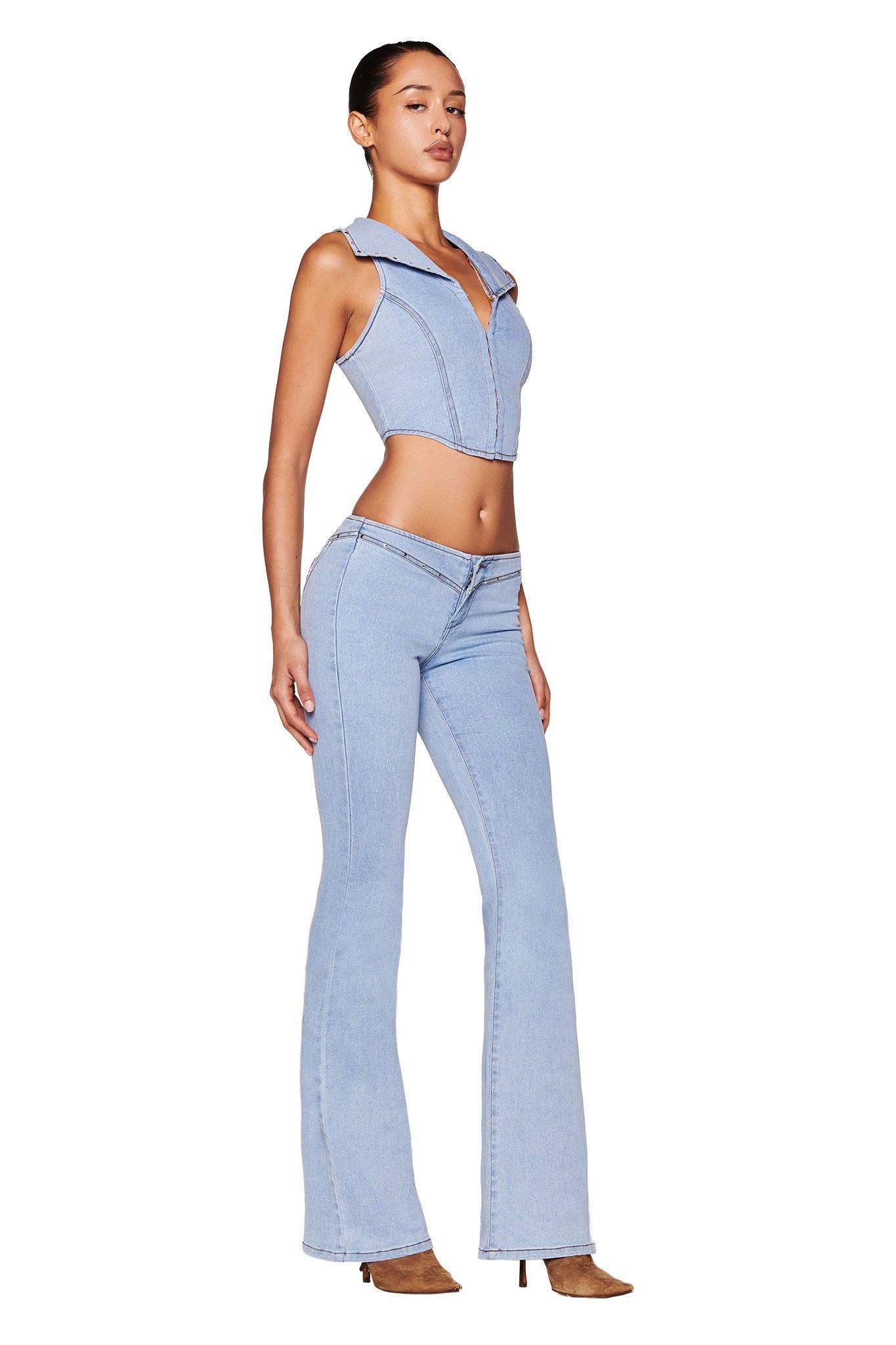 CARA TOP - BLUE : LIGHT WASH Product Image