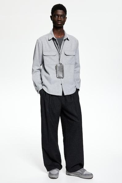 Regular Fit Felted Overshirt Product Image