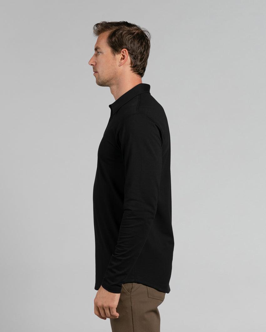 Drop-Cut Long Sleeve: LUX Polo Product Image