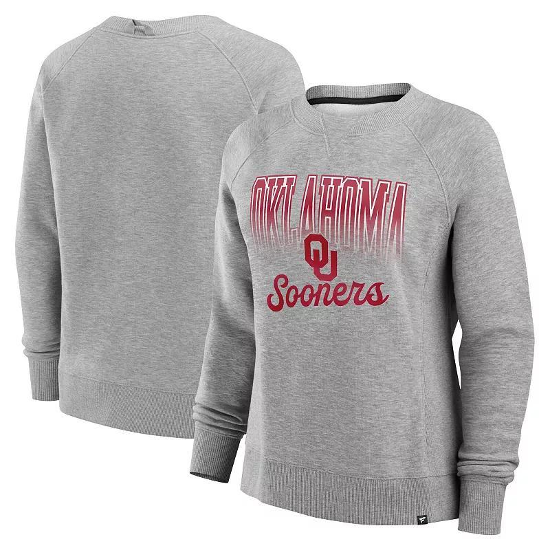 Womens Fanatics Heather Gray Oklahoma Sooners Training Camp Hit Hard Fleece Pullover Sweatshirt Product Image