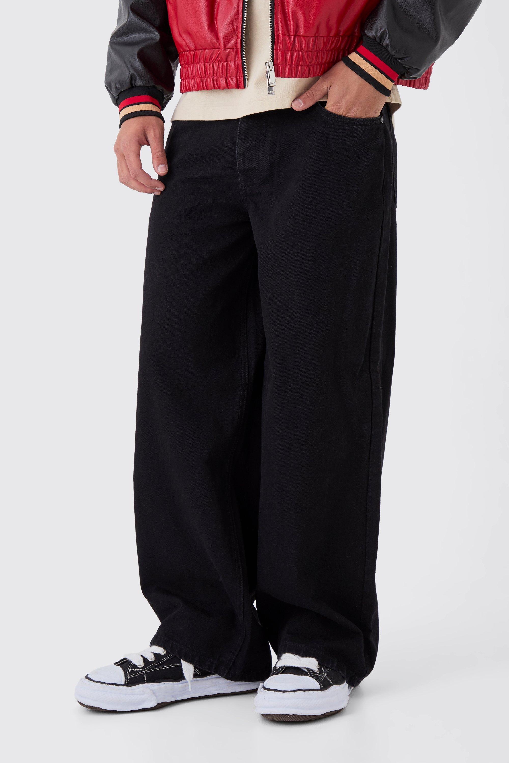 Baggy Rigid Jean In True Black | boohooMAN USA Product Image