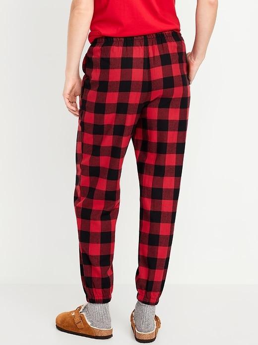 High-Waisted Flannel Pajama Joggers Product Image